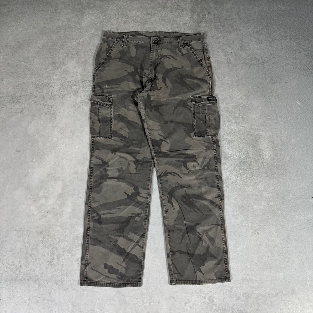 Vintage Loose Camo Wrangler Cargo Relaxed Pants Mens Size 36x34